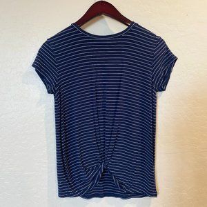 Striped Twist Front Top